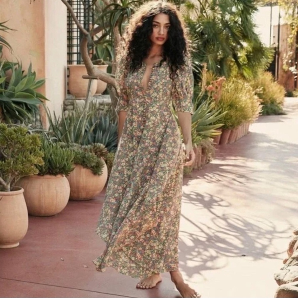 Doen Laurel Dress in Green Valley Floral